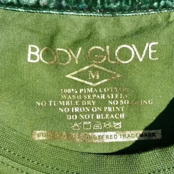 BODY GLOVE Green/Gold Crew Neck Surfing Beach Water Fitted Tee Size M - Picture 5 of 8